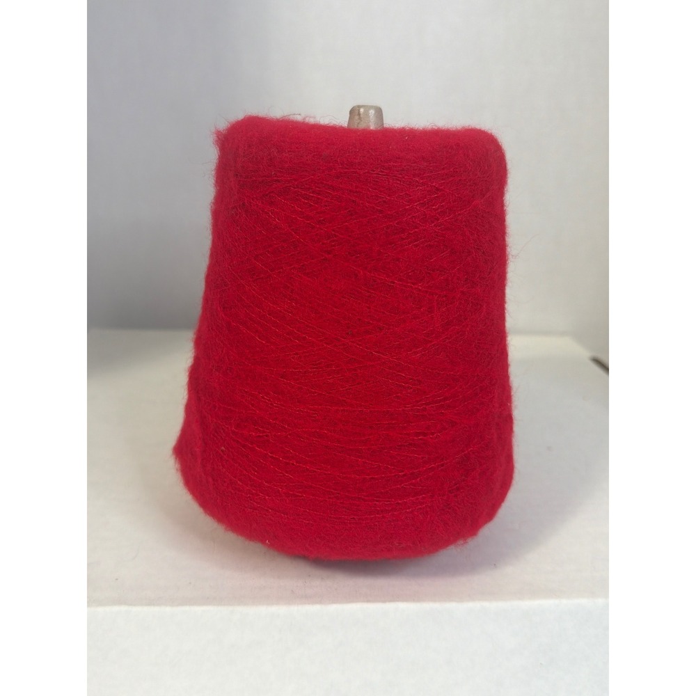 Igea Maria Italian Mohair Blend Yarn Cone Red 3036 Made in Italy Knitting Weave